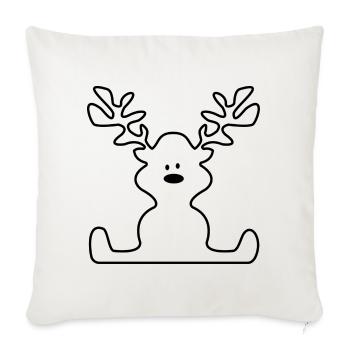 Moose at Christmas - Sofa pillowcase 17,3'' x 17,3'' (45 x 45 cm) - natural white - Front