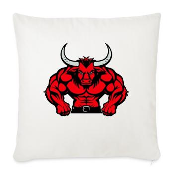 Animal taureau - Housse de coussin décorative 45 x 45 cm - blanc nature - Devant