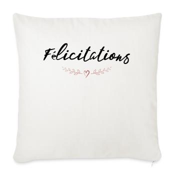 WELL DONE. CONGRATULATIONS. BIRTH. ANNIVERSARY. FERRY - Sofa pillowcase 17,3'' x 17,3'' (45 x 45 cm) - natural white - Front