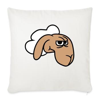 Le mouton a l’air sceptique, critique, regards suspicieux - Housse de coussin décorative 45 x 45 cm - blanc nature - Devant