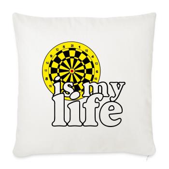 Fléchettes, fléchettes, fléchettes, chemise, fléchettes, c’est ma vie - Housse de coussin décorative 45 x 45 cm - blanc nature - Devant