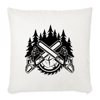 Tronçonneuses - Housse de coussin décorative 45 x 45 cm - blanc nature - Devant