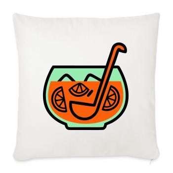 Punch, punch, verre d’été, garden-party, enterrement de vie de garçon - Housse de coussin décorative 45 x 45 cm - blanc nature - Devant