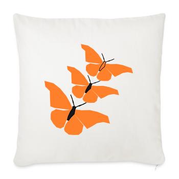 3_schmetterlinge_22 - Housse de coussin décorative 45 x 45 cm - blanc nature - Devant