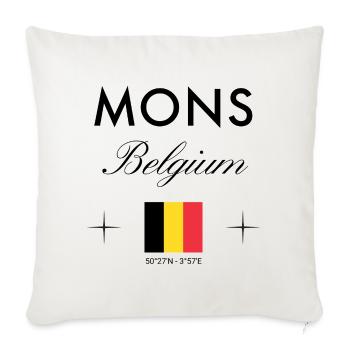 Mons Belgium Coordine le souvenir de voyage - Housse de coussin décorative 45 x 45 cm - blanc nature - Devant
