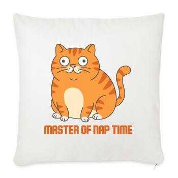Meister der Schlafzeit-Katze - Sofakissenbezug 45 x 45 cm - Naturweiß  - Vorne