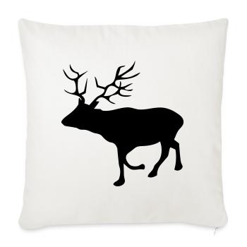 Reh - Sofakissenbezug 45 x 45 cm - Naturweiß  - Vorne