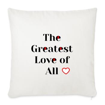 Größte Liebe für alle - Sofakissenbezug 45 x 45 cm - Naturweiß  - Vorne