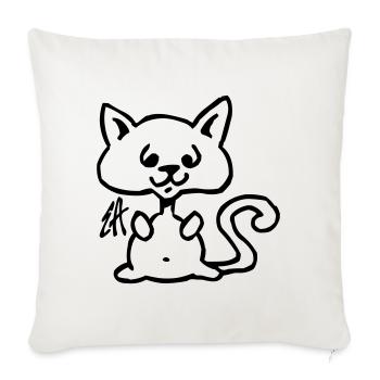 Chat - Housse de coussin décorative 45 x 45 cm - blanc nature - Devant