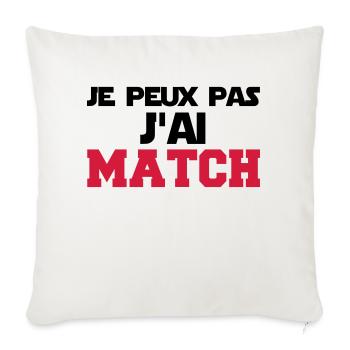 je peux pas j'ai match - Housse de coussin décorative 45 x 45 cm - blanc nature - Devant