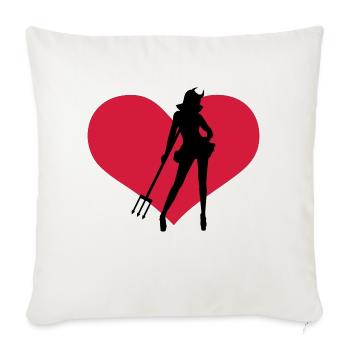 Devil - Sofa pillowcase 17,3'' x 17,3'' (45 x 45 cm) - natural white - Front
