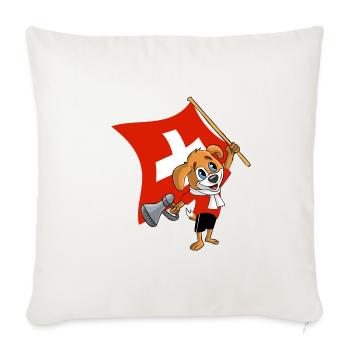 Switzerland fan dog - Sofa pillowcase 17,3'' x 17,3'' (45 x 45 cm) - natural white - Front
