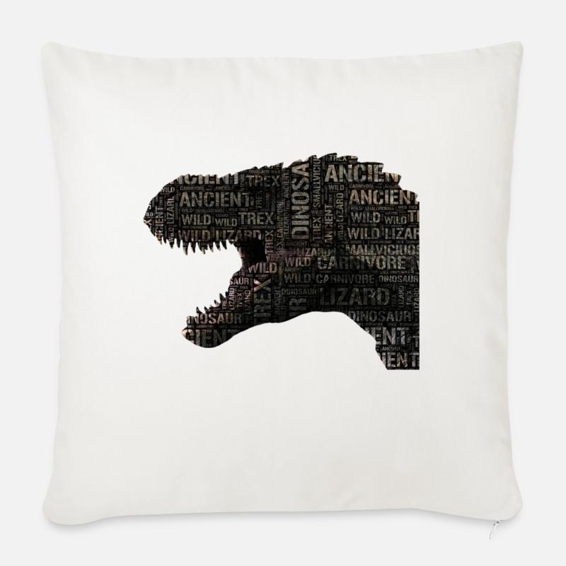 dinosaur - Sofa pillowcase 17,3'' x 17,3'' (45 x 45 cm) - natural white