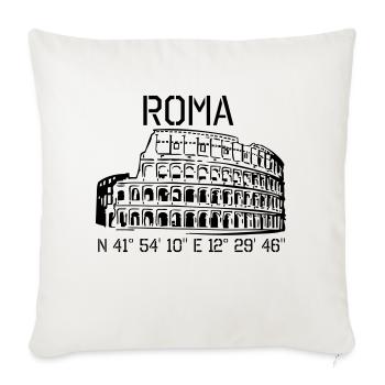 Rome Coordonnées N 41 ° 54 '10' 'O 12 ° 29' 46 '' - Housse de coussin décorative 45 x 45 cm - blanc nature - Devant