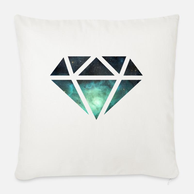 Diamant Edelstein Edelsteine - Sofakissenbezug 45 x 45 cm - Naturweiß 