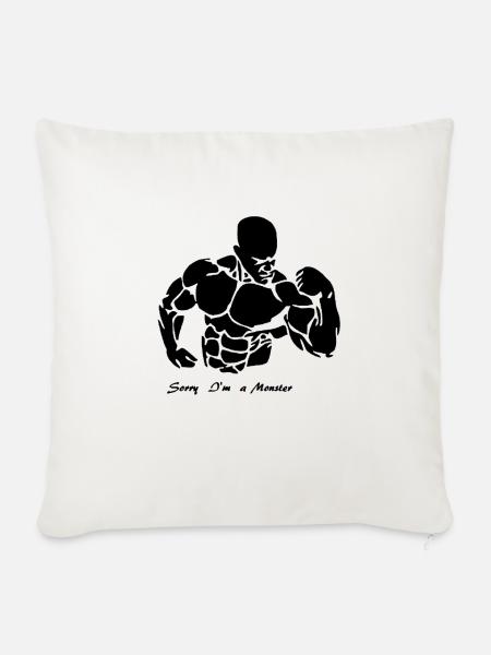 Bodybuilder Motiv - Sofakissenbezug 45 x 45 cm - Naturweiß