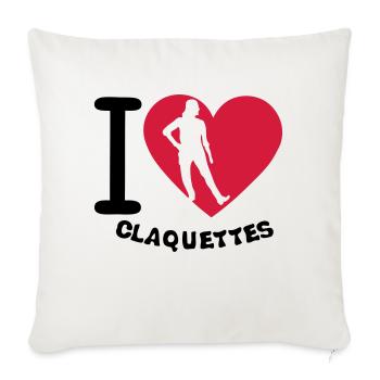 love claquettes i coeur 2 - Housse de coussin décorative 45 x 45 cm - blanc nature - Devant