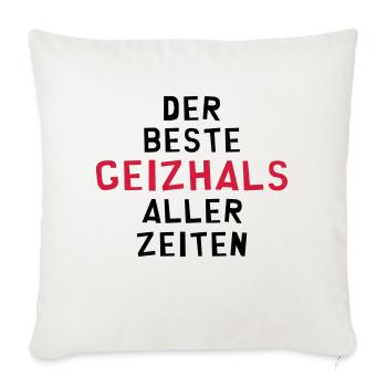 Geizhals - Geizkrägin - Geiz - Geizig - Geld - Sofakissenbezug 45 x 45 cm - Naturweiß  - Vorne