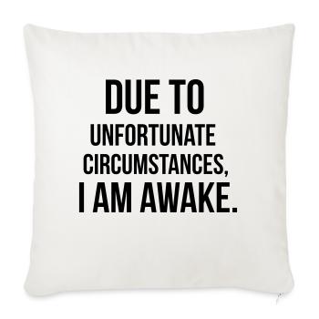 I am awake - Sofa pillowcase 17,3'' x 17,3'' (45 x 45 cm) - natural white - Front