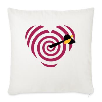 heart target darts - Sofa pillowcase 17,3'' x 17,3'' (45 x 45 cm) - natural white - Front
