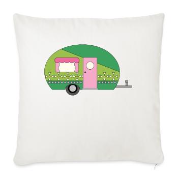 Caravan Camping Fun - Sofa pillowcase 17,3'' x 17,3'' (45 x 45 cm) - natural white - Front