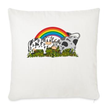 Cow and bull - Sofa pillowcase 17,3'' x 17,3'' (45 x 45 cm) - natural white - Front