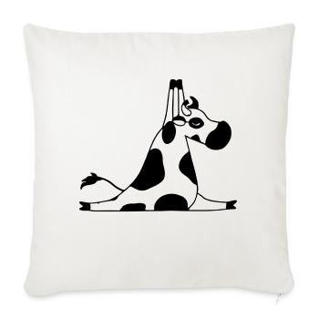 Une vache fait une idée cadeau pour les amateurs de yoga yoga - Housse de coussin décorative 45 x 45 cm - blanc nature - Devant