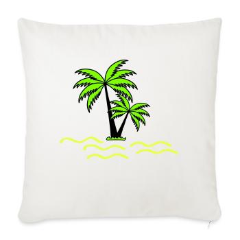 Palmiers - Housse de coussin décorative 45 x 45 cm - blanc nature - Devant