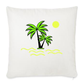 Palmiers - Housse de coussin décorative 45 x 45 cm - blanc nature - Devant