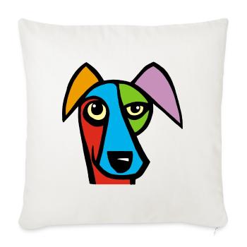 Funny Dog - Sofa pillowcase 17,3'' x 17,3'' (45 x 45 cm) - natural white - Front