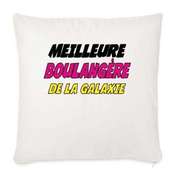 MEILLEURE boulangère DE LA GALAXIE - Housse de coussin décorative 45 x 45 cm - blanc nature - Devant