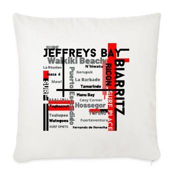 Map of Waikiki and Fuerteventura Beaches - Sofa pillowcase 17,3'' x 17,3'' (45 x 45 cm) - natural white - Front