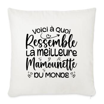 Cadeau Meilleure Mamounette - Cadeau Mamounette - Housse de coussin décorative 45 x 45 cm - blanc nature - Devant