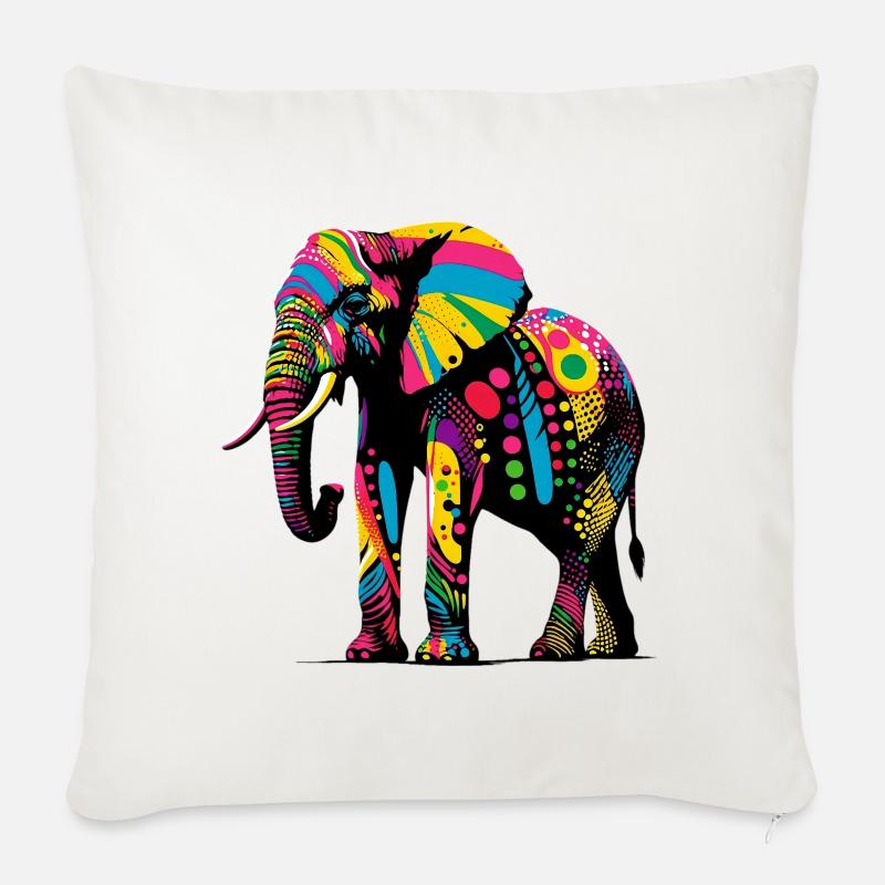 Elefant - Sofakissenbezug 45 x 45 cm - Naturweiß 