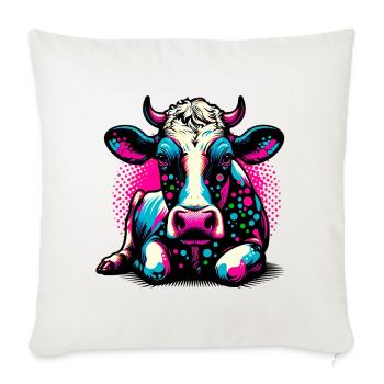 Vache - Housse de coussin décorative 45 x 45 cm - blanc nature - Devant
