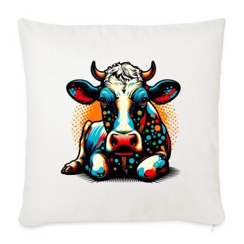 Vache - Housse de coussin décorative 45 x 45 cm - blanc nature - Devant