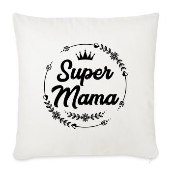 Super maman - Housse de coussin décorative 45 x 45 cm - blanc nature - Devant