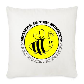 Biene Where is the Honey - Sofakissenbezug 45 x 45 cm - Naturweiß  - Vorne