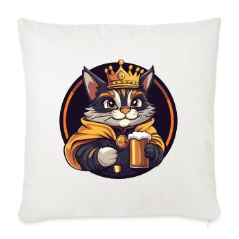 Bière de chat drôle - Housse de coussin décorative 45 x 45 cm - blanc nature - Devant
