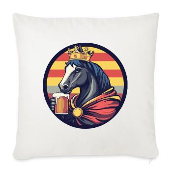 Pferd Bier Lustig - Sofakissenbezug 45 x 45 cm - Naturweiß  - Vorne
