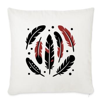 Bird Feathers Circle Logo - Sofa pillowcase 17,3'' x 17,3'' (45 x 45 cm) - natural white - Front