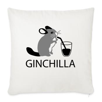 ginchilla - Gin et de refroidissement - Housse de coussin décorative 45 x 45 cm - blanc nature - Devant