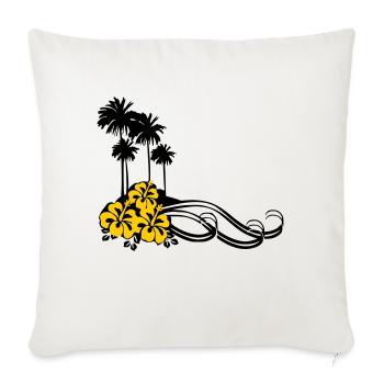 Flower - Palms - Sofa pillowcase 17,3'' x 17,3'' (45 x 45 cm) - natural white - Front