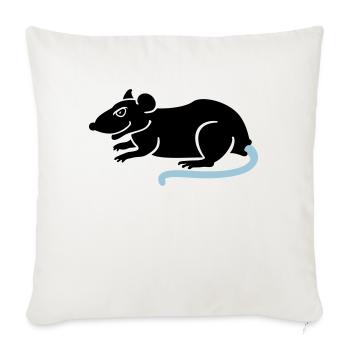 Ratte / rat (2c) - Sofa pillowcase 17,3'' x 17,3'' (45 x 45 cm) - natural white - Front