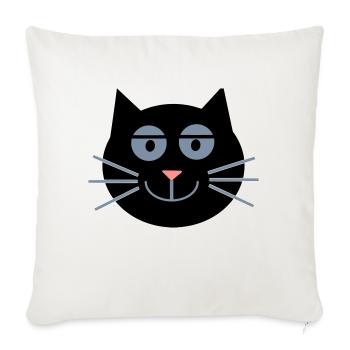 Katze (Schlafzimmerblick) - Sofakissenbezug 45 x 45 cm - Naturweiß  - Vorne