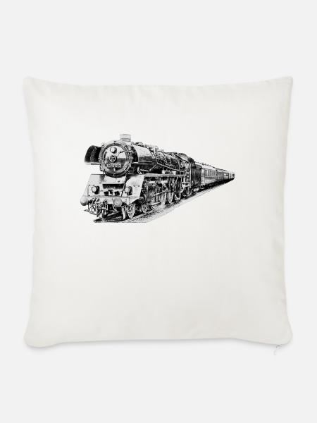 Dampflokomotive - Sofakissenbezug 45 x 45 cm - Naturweiß