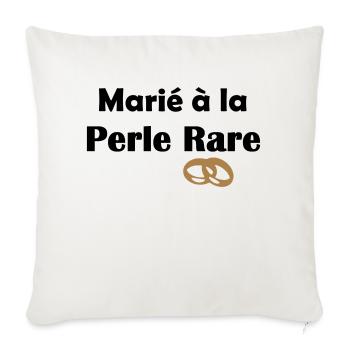Marié à la Perle rare Mariage - Housse de coussin décorative 45 x 45 cm - blanc nature - Devant