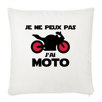 j'ai moto - Housse de coussin décorative 45 x 45 cm - blanc nature - Devant