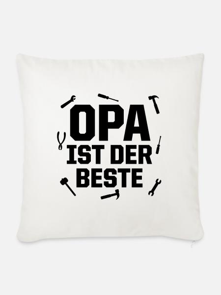 OPA ist der Beste - Sofakissenbezug 45 x 45 cm - Naturweiß 