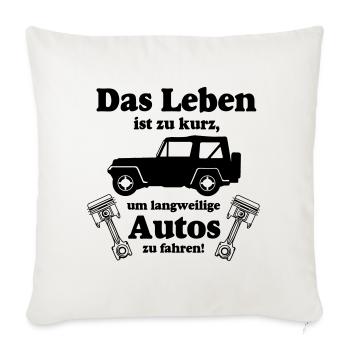 Offroad ,Geländewagen , 4x4 Offroad - Leben(25) - Sofakissenbezug 45 x 45 cm - Naturweiß  - Vorne